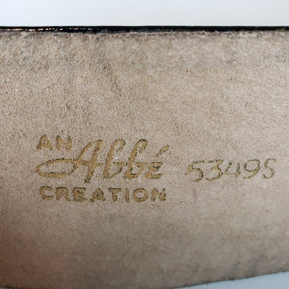 Vintage 80s Abbé Creation Genuine Black Patent Leather Bow Belt Small (26”-27”) - Picture 3 of 7